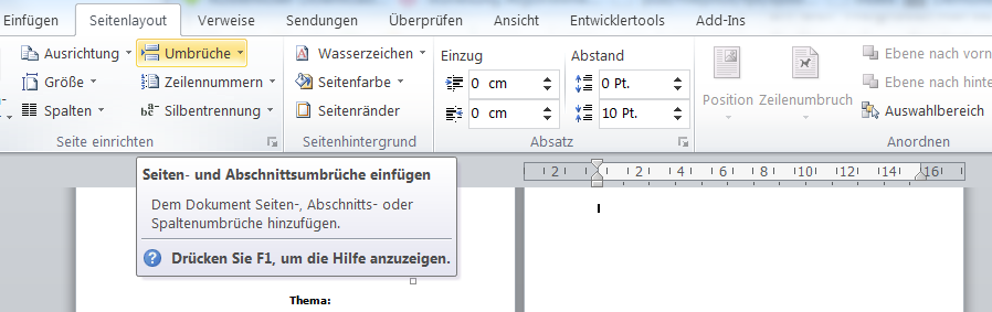 Umruch einf&uuml;gen