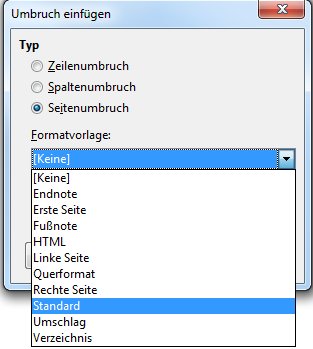 Seitenvorlage w&auml;hlen